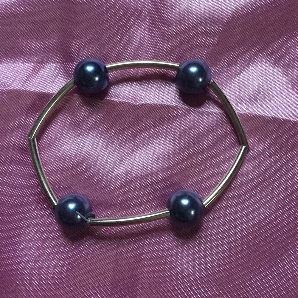 Dark Blue & Silver Love Bracelet